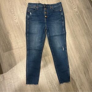 Madewell 10” High Rise Skinny Dark Blue Jeans